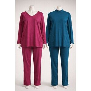 2-Suits Set Dreams Co. Loungewear PJs Womens Large 1-Blue, 1-Pink Relaxation Y2K